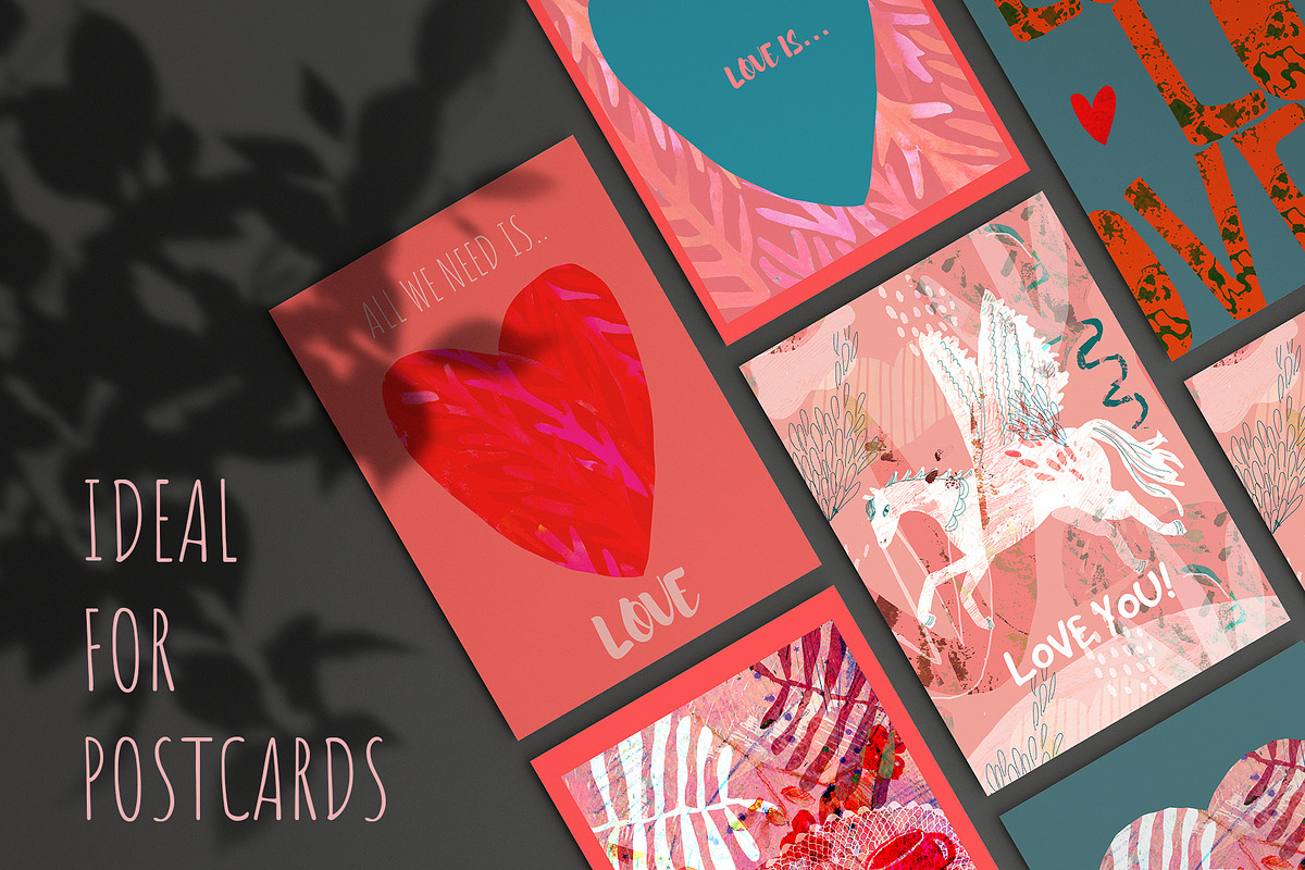 Valentine's day Patterns and Cards, an Animal Illustration by watercolor kamill (Photo 3 of 8)