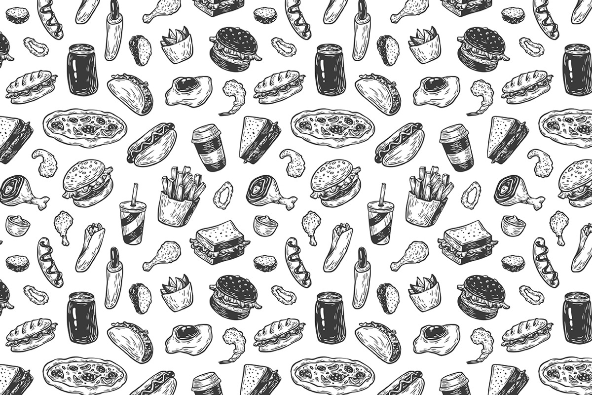 Fast Food. Vector Illustrations., a Food Illustration by Olga Olmix (Photo 4 of 7)