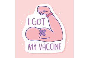 i got my vaccine, an Object Illustration by studiogstock