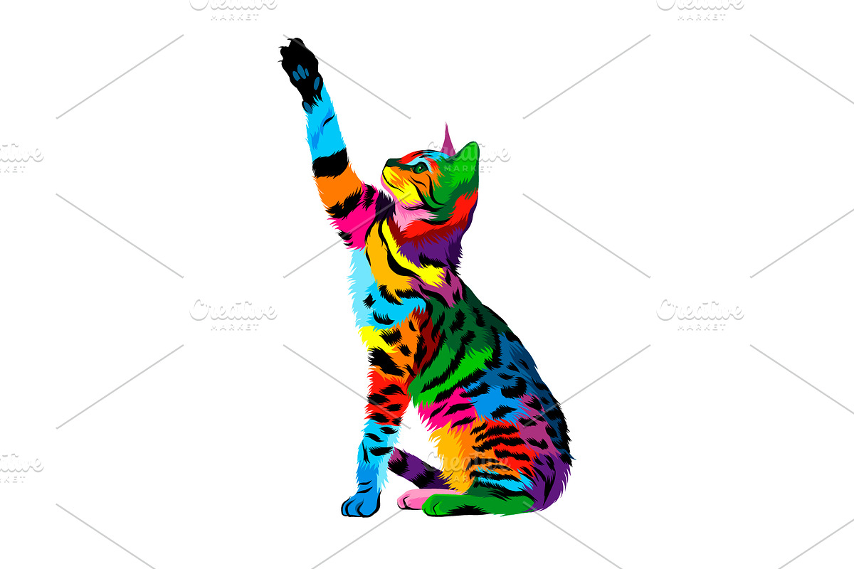 Abstract bengal cat, an Animal Illustration by 3D Tai