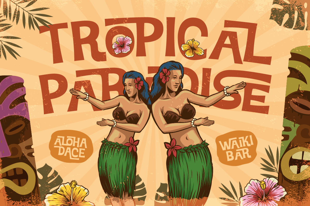 Mokila - Hawaiian Display Typeface, a Sans Serif Font by Burntilldead (Photo 5 of 12)