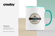 Mug Colored Rim Handle Mockup Set, a Cups & Container Mockup by creatsy2 (Thumbnail 6 of 8)