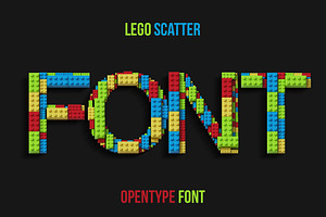 Lego Scatter Font, a Font by Handmadefont
