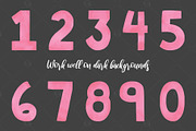 Pink Numbers Watercolor Graphics, an Illustration by Kileen Nicole Art (Thumbnail 4 of 5)