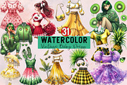 Vintage Baby Dress Sublimation Clipa, an Illustration by SVGArt (Thumbnail 1 of 8)
