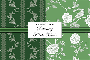 Green Toile De Jouy Patterns