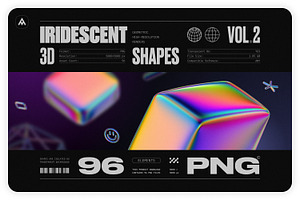 Iridescent Geometric 3D Shapes Vol.2