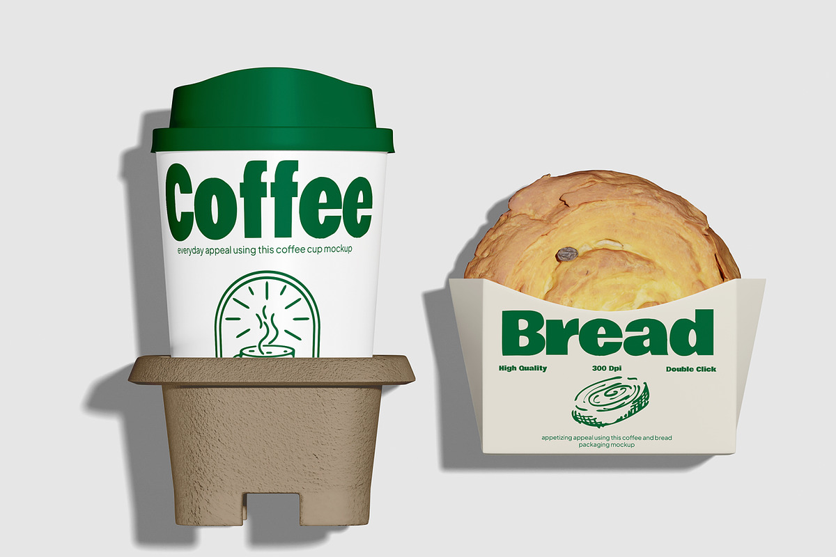 Coffee and Bread Packaging Mockup, a Packaging Mockup by Permadi Creative (Photo 4 of 5)