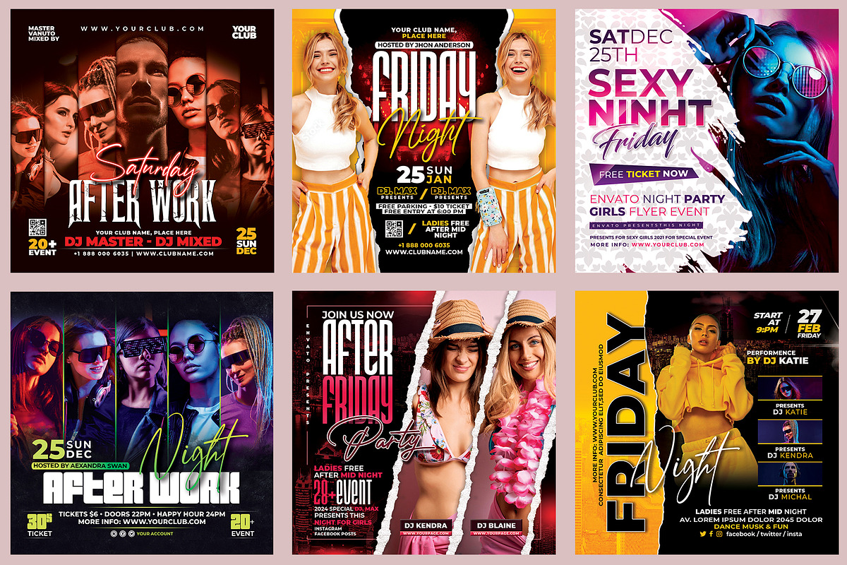150 Night Club Flyer Bundle, a Flyer Template by AfzaalGraphics (Photo 4 of 27)