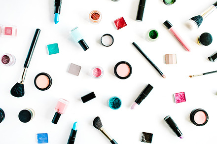 Feminine cosmetics set containing cosmetic, set, and collage, a Beauty & Fashion Photo by Floral Deco