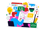 10 Ui Ux Design Vector Illustration, a Technology Illustration by denayunebgt (Thumbnail 4 of 4)