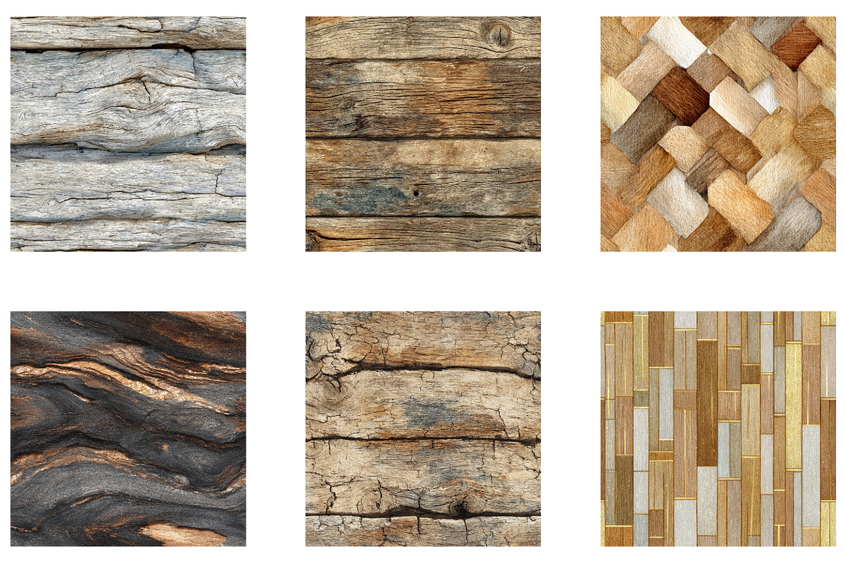 Wood Digital Textures Paper Pack, a Pattern Graphic by CreationArt (Photo 3 of 5)