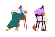 Modern people sitting on chairs set, a Person Illustration by Good Studio (Thumbnail 13 of 13)