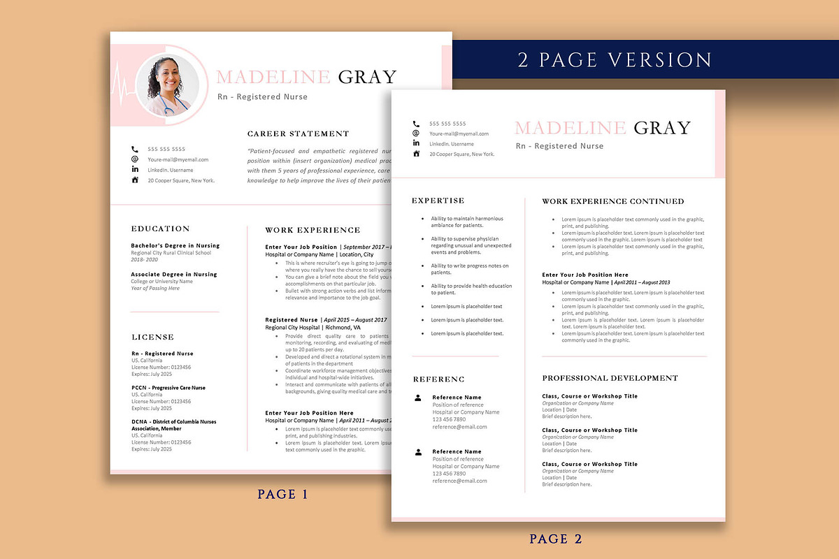 RN Resume Template Nurse, a Resume Template by VictoriousVita (Photo 3 of 8)