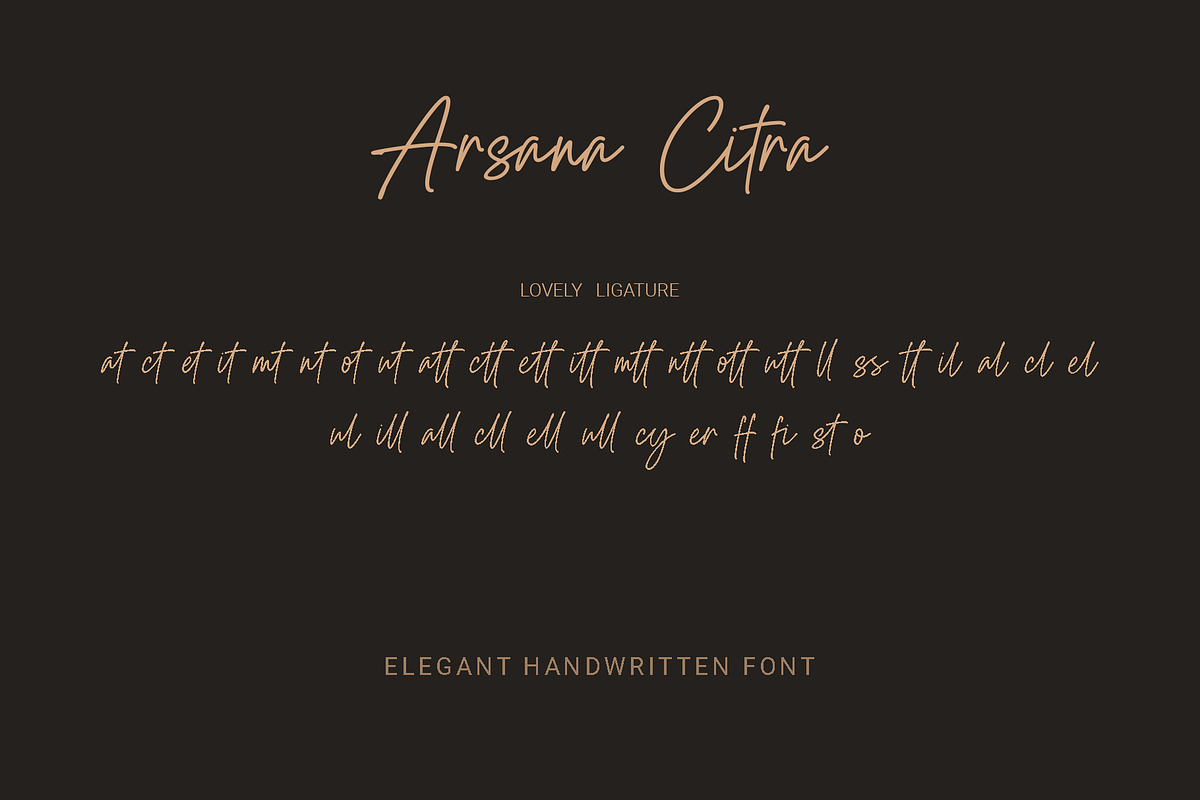 Arsana Citra - Modern Script Font, a Script Font by RHD Creative Studio (Photo 12 of 12)