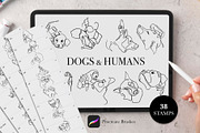 Dogs & Humans Procreate stamps pack, a Brush Add-On by ArtPavo (Thumbnail 1 of 4)