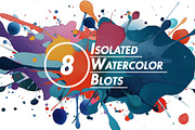 Isolated Watercolor Blots, a Decorative Illustration by BazziBa♥ (Thumbnail 1 of 9)