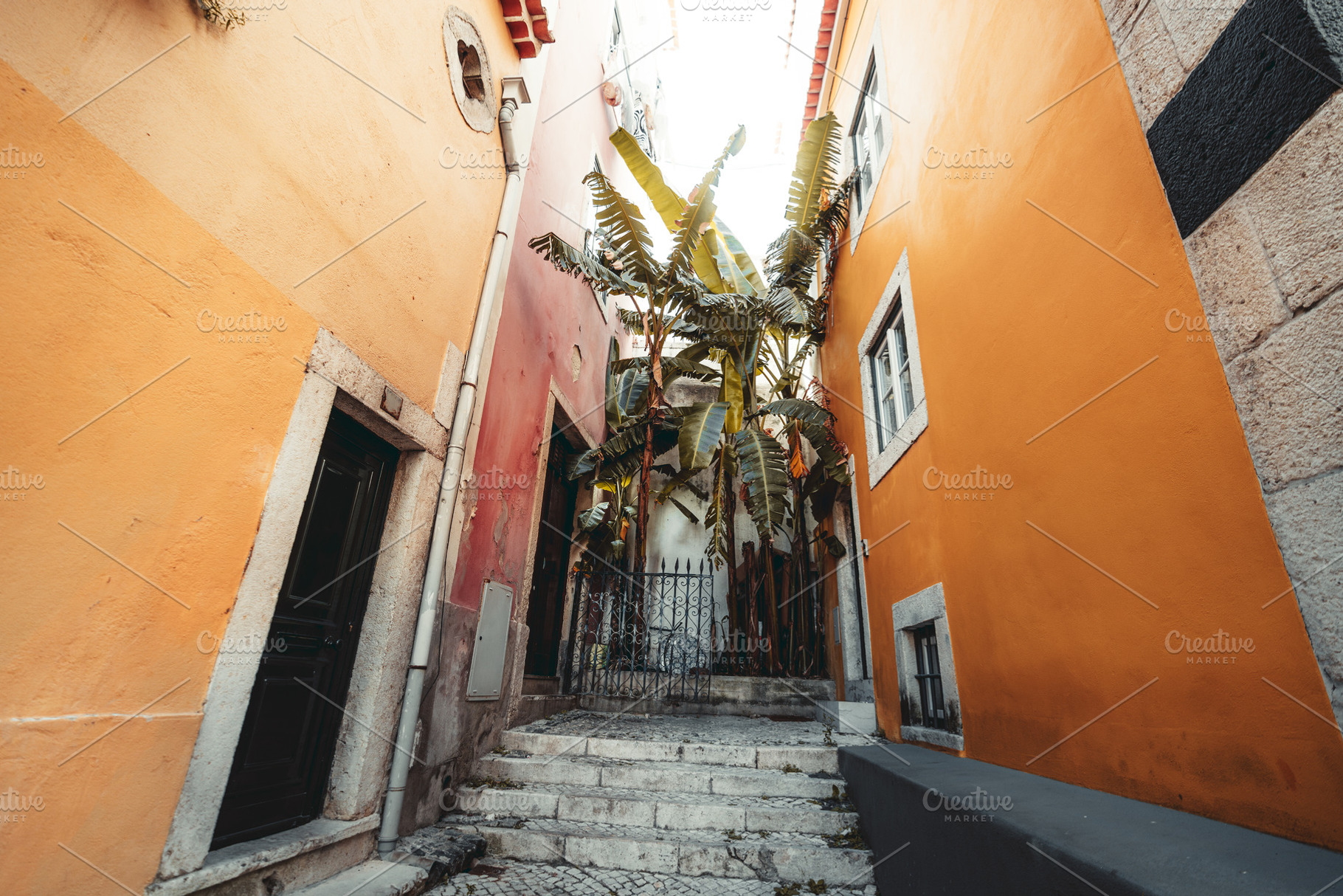 Colorful Lisbon Alley Corner, an Architecture Photo by SkyNext