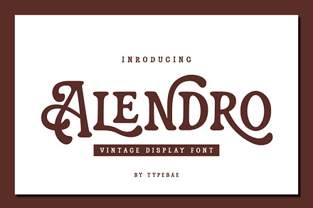 Alendro - Vintage Display Font, a Serif Font by Typebae