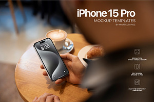 iPhone 15 Pro in Hand Mockup