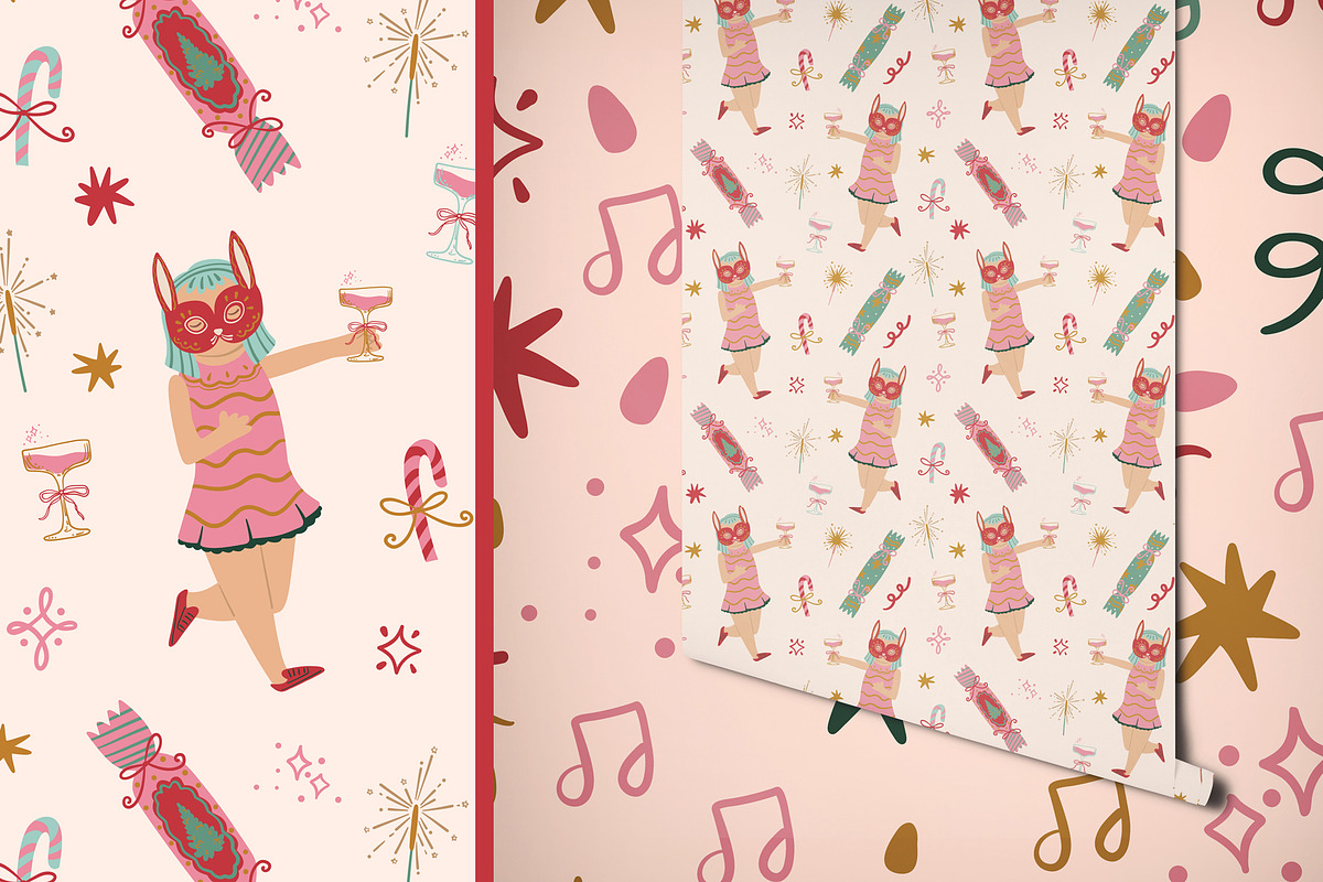 Christmas Party, a Seasonal Illustration by Carpet Tapete Pretzel (Photo 11 of 18)