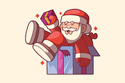 Santa Gift Box!, a Seasonal Illustration by pedrors (Thumbnail 1 of 3)