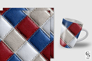 Red Blue and White Leather Papers, a Pattern Graphic by Creative Store (Thumbnail 2 of 5)