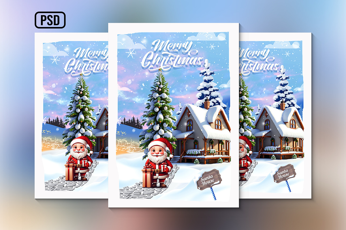 Merry Christmas Flyer Template, a Flyer Template by Black Spade Design