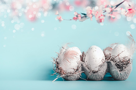 Easter background in pastel color stock photo containing background and banner
