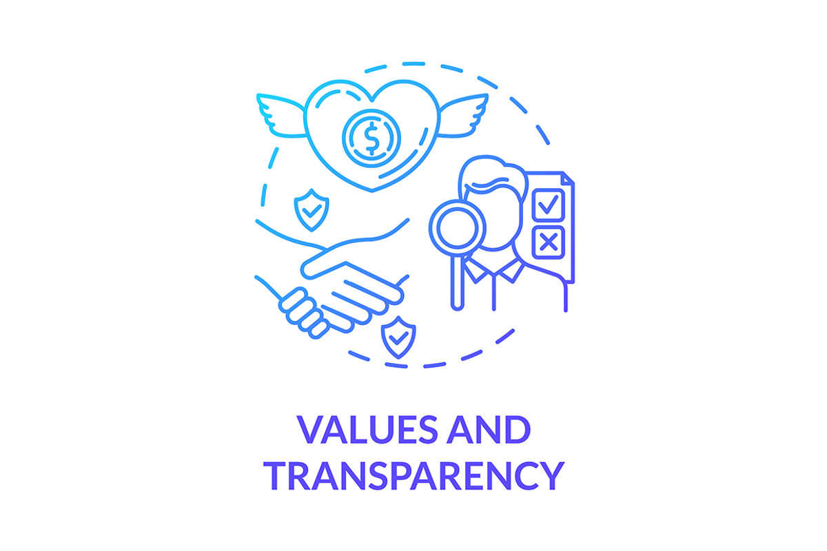 Values and transparency concept icon, an Outline Icon by IMG Visuals