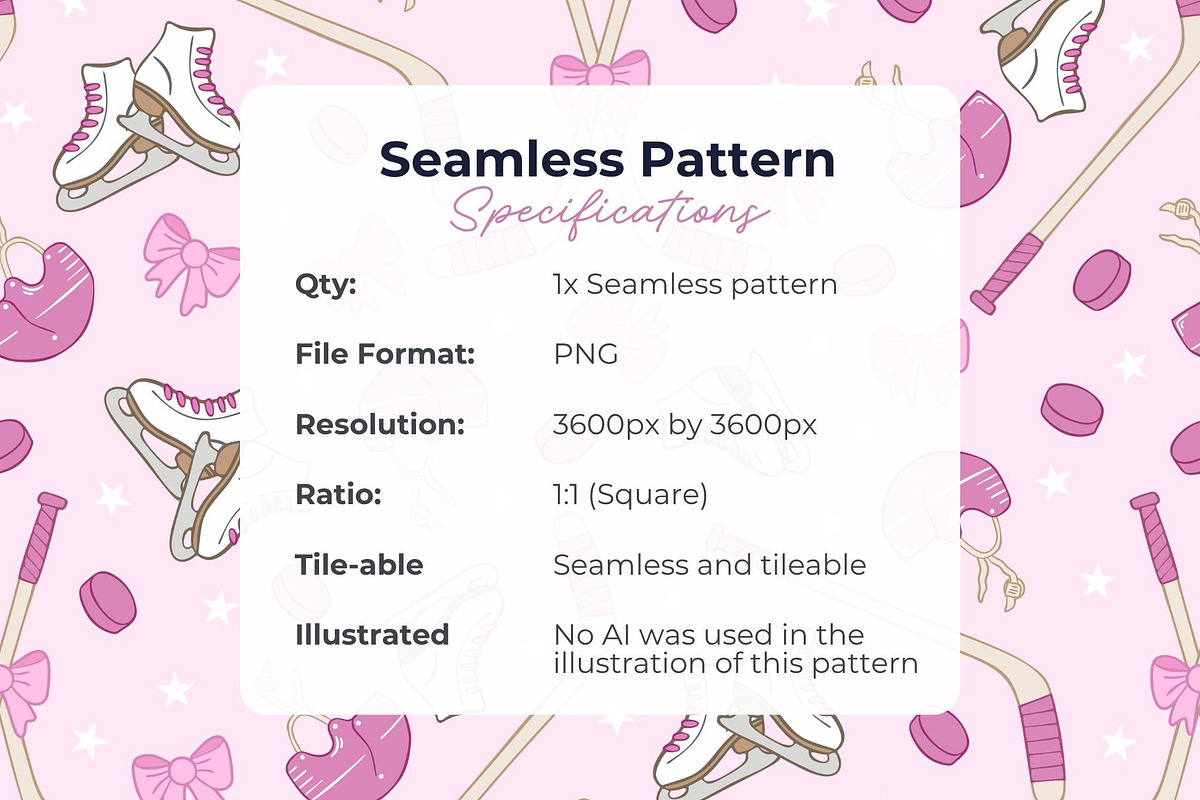 Pink Ice Hockey Seamless Pattern, a Pattern Graphic by Fern & Quill (Photo 6 of 6)