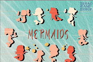 Cute Mermaid Silhouettes 