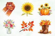 Watercolor Autumn Flower Pumpkin Png, an Illustration by Creative Art (Thumbnail 5 of 7)