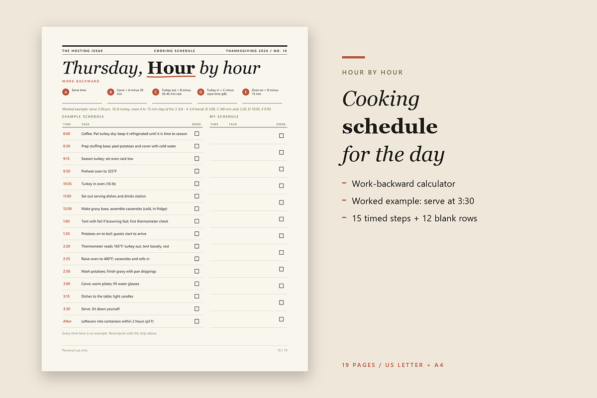 Thanksgiving Hosting Planner PDF, a Stationery Template by KnightWipers (Photo 3 of 10)