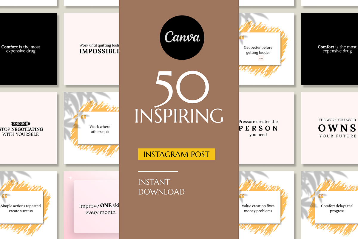50 INSPIRING INSTAGRAM TEMPLATE, a Social Media Template by RB Boutique (Photo 1 of 10)