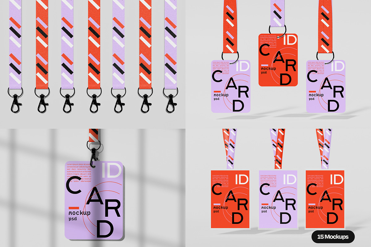ID Card & Lanyard Mockup Set, a Merchandise Mockup by Mego-studio (Photo 2 of 8)