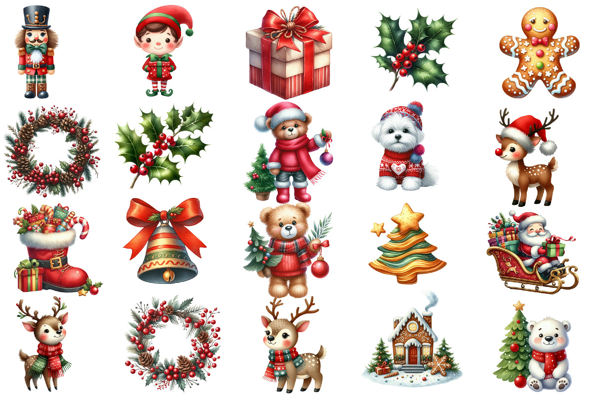 Christmas Sublimation Clipart, an Illustration by Designworld (Photo 2 of 6)