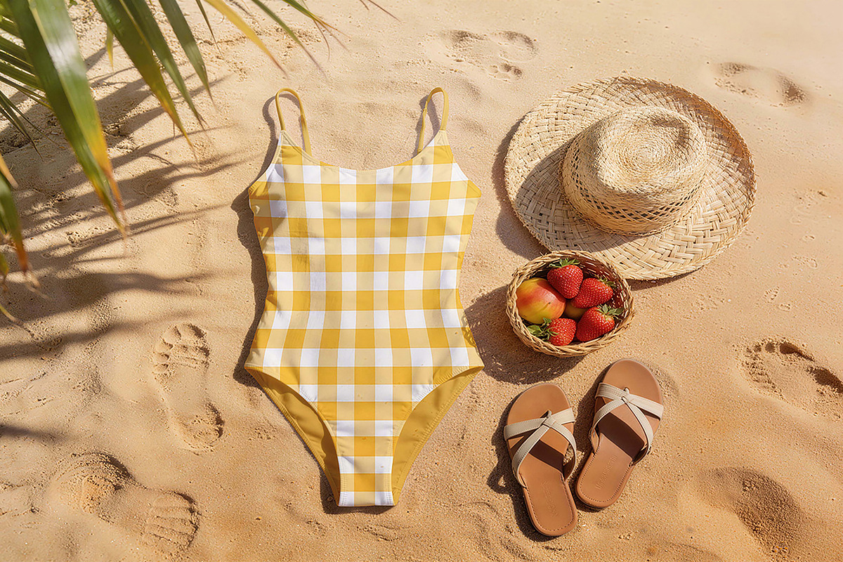 Beach Swimsuit Mockup, a Shirt Mockup by Pitchlook.Studio (Photo 2 of 4)