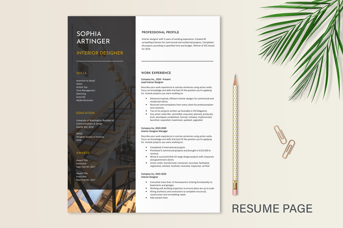 Interior Designer Resume - Portfolio, a Resume Template by Stanin Studio (Photo 6 of 10)