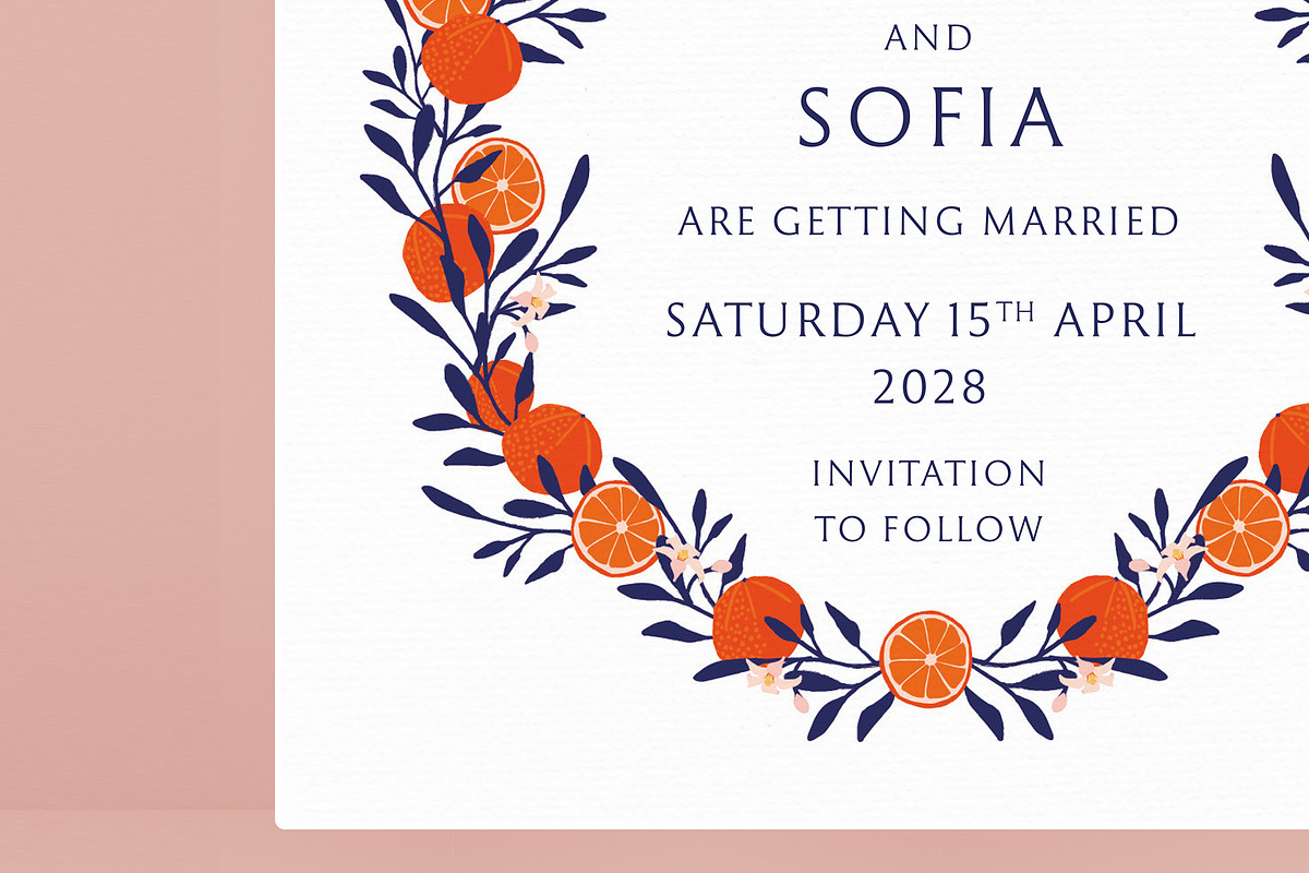 Orange Grove Wedding Invite Bundle, an Invitation Template by Wedding Whippet (Photo 8 of 8)