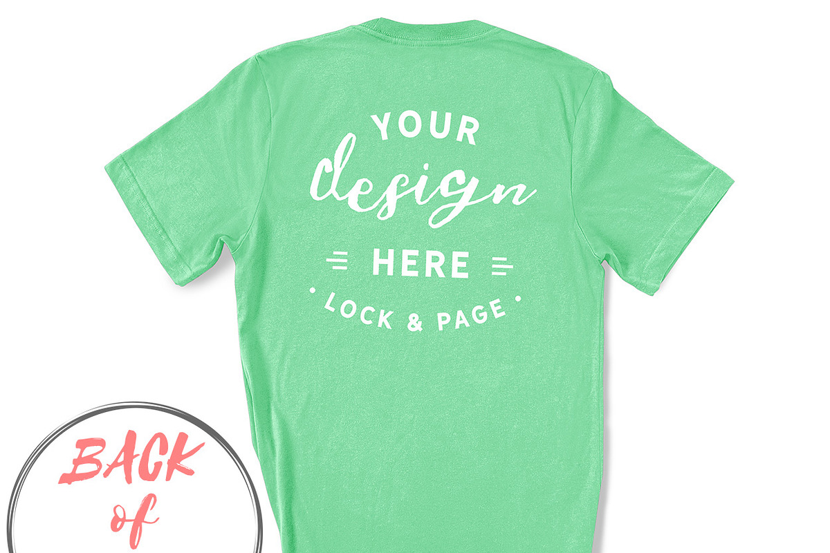 Back Of T-Shirt BC3001 Mockup Bundle, a Shirt Mockup by lock and page (Photo 27 of 88)