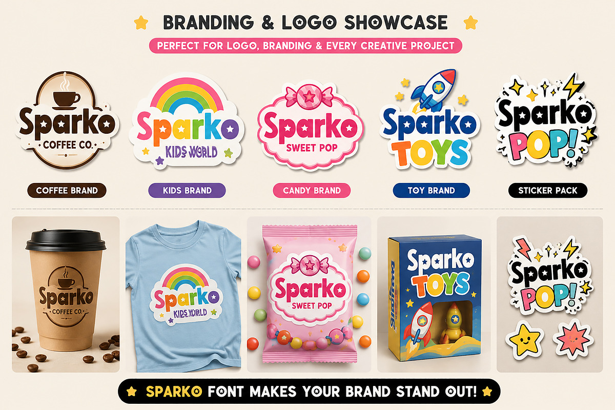 Sparko – Bold Playful Display Font, a Serif Font by Wow Magic (Photo 2 of 5)