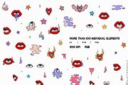 Weird Love Pattern & Clipart Set, a Pattern Graphic by Palette Pursuit (Thumbnail 4 of 5)