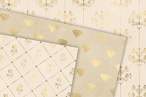 Ivory & Gold Princess Digital Paper