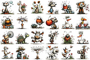 Whimsical Spring Animals Clipart, an Illustration by designcity5 (Thumbnail 2 of 5)