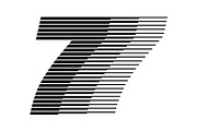 Number 7 speed motion lines logo, a Branding & Logo Template by Leksono (Thumbnail 2 of 2)