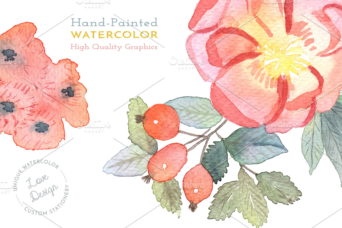 Floral Watercolor Wedding Invitation, an Invitation Template by Love Design (Photo 7 of 7)