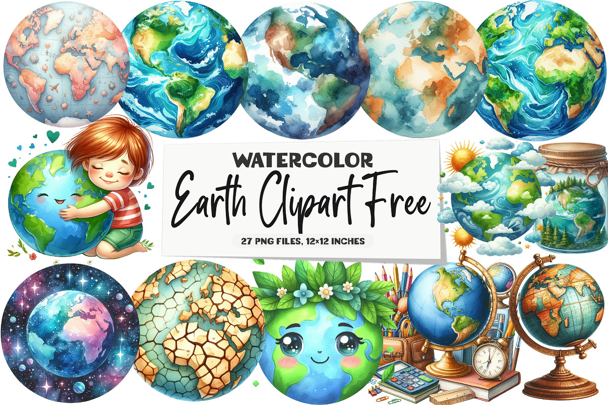 Earth Clipart PNG Free, an Illustration by DreamArtGraphic (Photo 1 of 6)