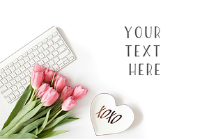 Be My Valentine Mockup - Pink Tulips