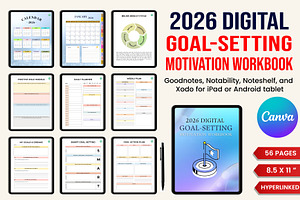 2026 Goal-Setting & Motivativation, a Stationery Template by Designmela01